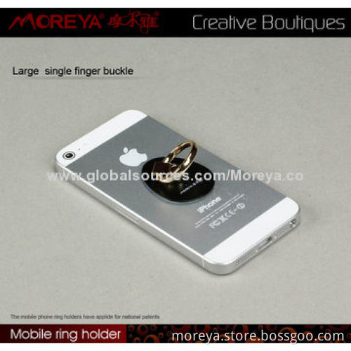 Mobile Phone Accessory Finger Ring Holder, Zinc Alloy Material, with Black/White/Coffee Colors